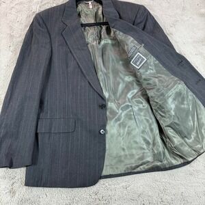 Vtg Christian‎ Dior Monsieur Gray Pinstripe Blazer Coat Men's Size 41R Business